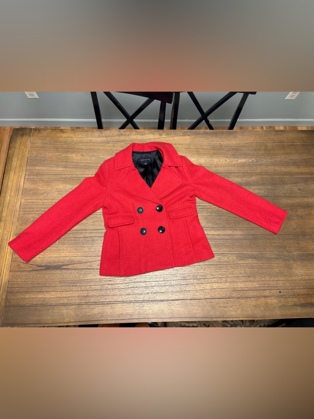 Banana Republic Red Double-Breasted Peacoat